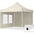 TOOLPORT 3x3m, stål, easy-up-pavillon, 2 sidedele, creme