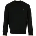 Fred perry Fred Perrytil mænd. M7535 Navy sweatshirt med rund hals (XL), Sort, Casual, Bomuld