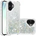 Mtp Products iPhone 17 Glitter Quicksand TPU Cover - Sølvhjerter