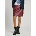 Pepe Jeans Pepe Jeanstil kvinder. PL901149 Granat Charlotte nederdel (XL), Casual, Rødbrun, Polyuretan