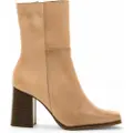 Mustang MTNGtil kvinder. 59663 Beige Porto ankelstøvler i læder (39), 5-8 cm, Lynlås, Casual