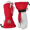 Hestra votter og hansker Army Leather Heli Ski, 3-finger skihandsker, rød
