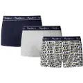 Pepe Jeans Pepe Jeanstil mænd. PMU11194 Sæt 3 Boxershorts Ao Logo grå, navy (S), Afslappet, Bomuld, Blå
