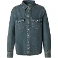 Levi's Levi'stil kvinder. 16786-0109 Ikonisk westernskjorte blå (L), Casual, Bomuld, Lange ærmer