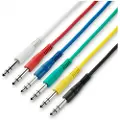 Adam hall 3 STAR Balanced Set of 6 1/4" Jack TRS Patch Cables 15cm