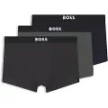 Hugo Boss BOSStil mænd. 50544263 Sæt 3 ensfarvede boxershorts (M), Afslappet, Grå, Polyuretan