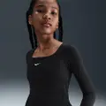 Nike Langærmet Nike Sportswear-trøje med firkantet hals til større børn (piger) - sort