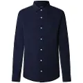 Hackett London Hackett Londontil mænd. HM5500014 Piped navy skjorte (XL), Casual, Bomuld, Klassisk, Lange ærmer, Blå