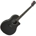 Gear4Music Roundback Elektro-akustisk Guitar fra Sort