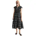 Scotch & Soda Gathered Taffeta Tied ærmeløs Midikjole