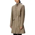 Rains Rainstil kvinder. 18130 Curve lang jakke beige (S), Casual, Polyester