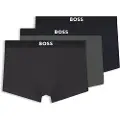 Hugo Boss BOSStil mænd. 50544263 Sæt 3 ensfarvede boxershorts (L), Afslappet, Grå, Polyuretan