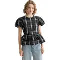 Scotch & Soda Cap Taffeta Peplum Kortærmet Bluse