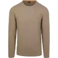 Hugo Boss BOSStil mænd. 50520725 T-shirt Tempesto brun (L), Casual, Bomuld, Lange ærmer