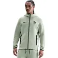 Nike Chelsea F.C. Tech Windrunner Nike Football-hættetrøje i fleece med fuld lynlås til mænd - grøn