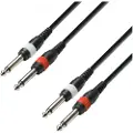 Adam hall 3 STAR Unbalanced Twin TS 1/4" Jack Cable 3m