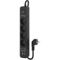KERG M02523 Usb C/a Stikdåse Med 4 Udtag Og Afbryder 3 M 16a