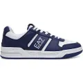 Emporio Armani EA7unisex. X8X234_XK422 Navy Baseline træningssko i læder (40 2/3), Fast, Blonder, Casual, Blå