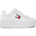 Tommy Hilfiger Tommy Jeanstil kvinder. EN0EN02518 Hvide plateausko i læder (40), 5-8 cm, Blonder, Casual