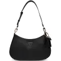 GUESS Guesstil kvinder. HWZG9672180 Noelle saffiano skuldertaske sort (OSFA), Casual, Polyuretan