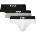 Hugo Boss BOSStil mænd. 50546561 3-pak Logo Waistband Briefs hvid, grå, sort (XL), Afslappet, Bomuld
