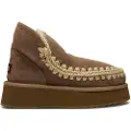 Mou Moutil kvinder. MU.FW681000A Ankelstøvler i læder Mini Eskimo Platform brun (40), 8-10, Ingen, Casual, Grå, Gråt