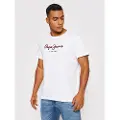 Pepe Jeans Pepe Jeanstil mænd. PM508208 Eggo N T-shirt hvid (S), Casual, Bomuld, Korte ærmer, Bæredygtig