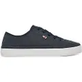 Tommy Hilfiger Tommy Hilfigertil kvinder. FW0FW08894 Træningssko i lærred med navy-emaljeret logo (38), Stof, Fast, Blonder, Casual, Blå
