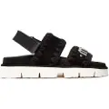 Mou Moutil kvinder. MU.SW461001A Bio læder sandaler sort (37), Fast, Velcro, Casual