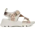 Hispanitas Hispanitastil kvinder. HV254007 Golden Dakar-sandaler i læder (38), Guldfarvet, 3-5 cm, Velcro, Casual