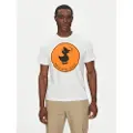 Save the Duck Save The Ducktil mænd. DT0825M-BESY20 T-shirt Stampa hvid (L), Casual, Bomuld, Korte ærmer