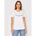 Tommy Hilfiger Tommy Hilfigertil kvinder. WW0WW31999 Heritage T-shirt hvid (S), Casual, Korte ærmer, Økologisk bomuld, Bæredygtig