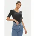 Gant Ganttil kvinder. 4203491 Scoop T-shirt sort (XL), Casual, Bomuld, Korte ærmer