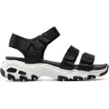 SKECHERS Skecherstil kvinder. 31514 D'Lites Fresh Catch-sandaler sort (38), Stof, 3-5 cm, Velcro, Casual