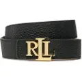 Ralph Lauren Lauren Ralph Laurentil kvinder. 412912039001 Vendbart brunt læderbælte, sort (XS), Casual