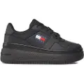 Tommy Hilfiger Tommy Hilfigertil kvinder. EN0EN02506 Retro lædersko med sort plateau (39), 3-5 cm, Blonder, Casual