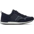 Tommy Hilfiger Tommy Hilfigertil mænd. FM0FM00924 Ikoniske lædersko med navyfarvede snørebånd (42), Sort, Fast, 1-3 cm, Blonder, Casual, Blå