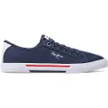 Pepe Jeans Pepe Jeanstil mænd. PMS30816 Basic Sneakers Brady navy (40), Stof, Fast, Blonder, Casual, Bæredygtig, Blå