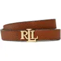 Ralph Lauren Lauren Ralph Laurentil kvinder. 412912038002 Vendbart læderbælte med brunt logo (M), Casual