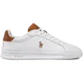 Ralph Lauren Polo Ralph Laurentil mænd. 809877598001 Basic læder træningssko hvid (44), Fast, Blonder, Casual