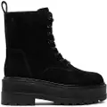 Calvin Klein Jeans Calvin Klein Jeanstil kvinder. YW0YW01554 Sorte ankelstøvler i læder i militærstil (36), 1-3 cm, Blonder, Casual