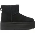 Ugg UGGtil kvinder. 1134991 Ankelstøvler W Classic Mini Platform sort (41), Læder, 3-5 cm, 5-8 cm, Ingen, Casual