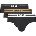 Hugo Boss BOSStil mænd. 50532462 Sæt med 3 sorte, flerfarvede logotrusser (L), Afslappet, Bomuld