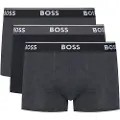 Hugo Boss BOSStil mænd. 50531701 Pakke 3 boxershorts Power Desig grå, sort (XL), Afslappet, Bomuld