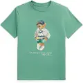 Ralph Lauren Polo Ralph Laurentil drenge. 323973121001 Bomulds-T-shirt med grøn polobjørn (8años=136/138cm), Casual, Korte ærmer, børnetøj