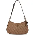 GUESS Guesstil kvinder. HWBG9672180 Noelle-skuldertaske med brunt 4G-logo (OSFA), Casual, Polyuretan