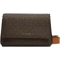 Michael Kors Michael Korstil kvinder. 30T5G8ZM1B Lille Nessa-skuldertaske med brunt logo (OSFA), Casual, PVC