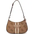 GUESS Guesstil kvinder. HWOS9672180 Noelle-skuldertaske med brunt 4G-logo (OSFA), Beige, Casual, Polyuretan