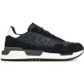 Emporio Armani EA7unisex. 7X000380_AF19175 Vintage læder-sneakers sort (44 2/3), Fast, Blonder, Casual