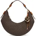 Michael Kors Michael Korstil kvinder. 30F5GQ4L6B Brun halvmånetaske med monogram (OSFA), Casual, PVC